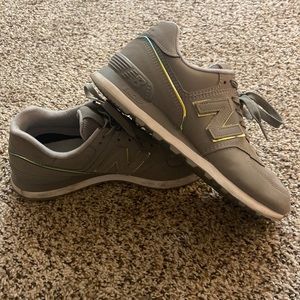 New Balance 574s. Sage green color